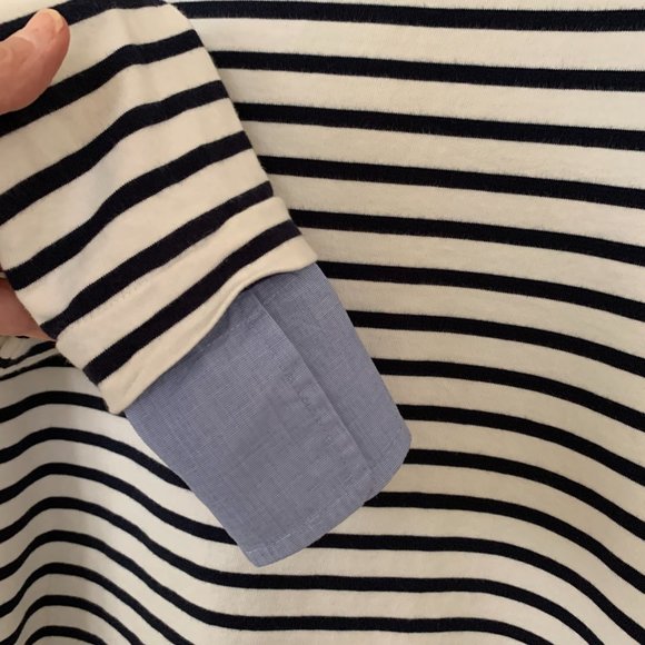 J CREW navy/white stripe long sleeve t-shirt, size XS - Picture 4 of 5